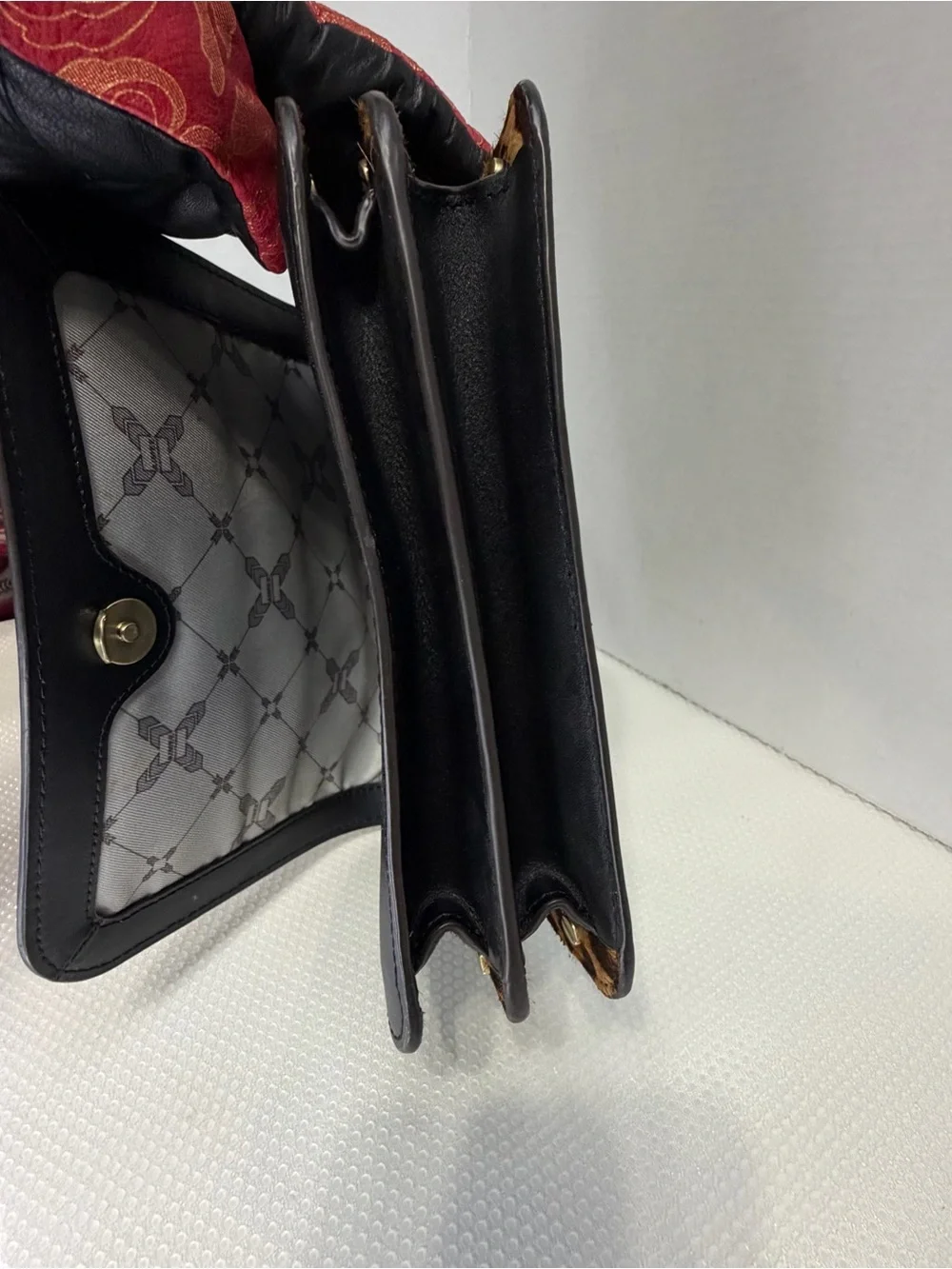 Aimee Kestenberg Black Smooth Leather Crossbody with Gold Hardware
